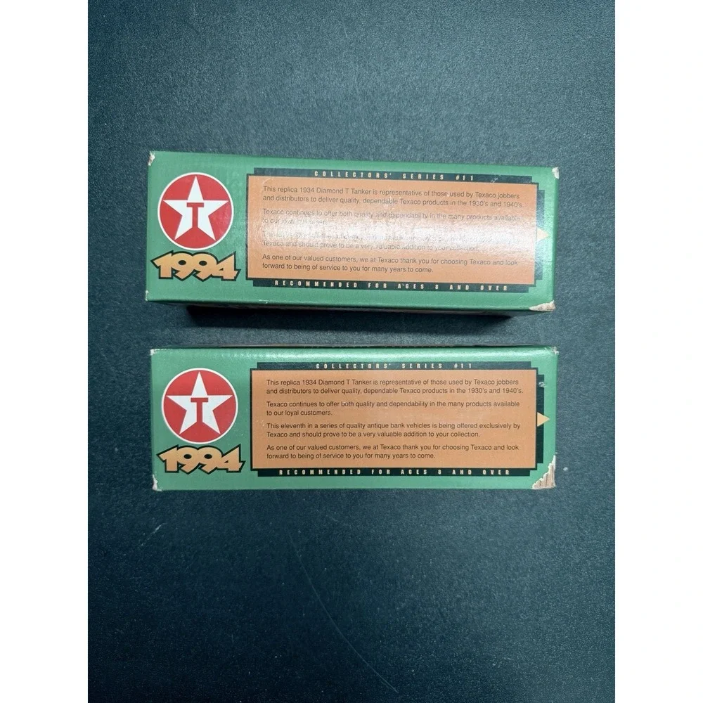 Texaco 1934 Diamond T Tanker Bank‎ Lot 2 Ertl Diecast Coin Bank B195 (m8)